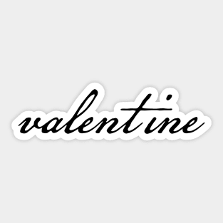 Valentine Minimal Typography Black Script Sticker